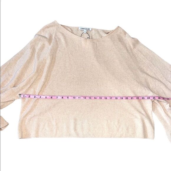 Elizabeth & James Freja Wool-Blend Flutter-Sleeve Sweater in Champagne - Picture 9 of 15